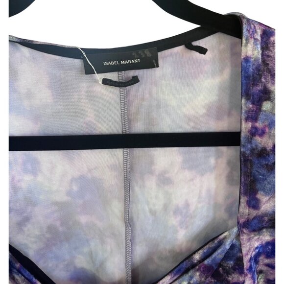 Isabel Marant Gubaia Floral Velvet Top Purple Size 42 Large New - Picture 10 of 16